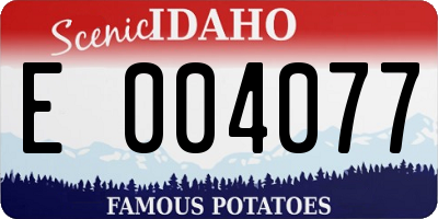 ID license plate E004077