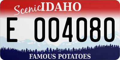 ID license plate E004080