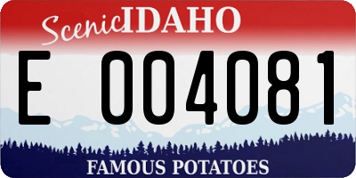 ID license plate E004081