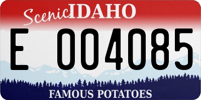 ID license plate E004085
