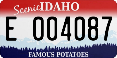 ID license plate E004087