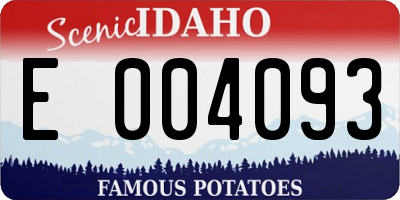 ID license plate E004093