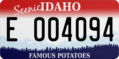 ID license plate E004094