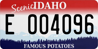 ID license plate E004096