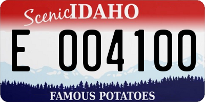 ID license plate E004100