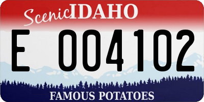 ID license plate E004102