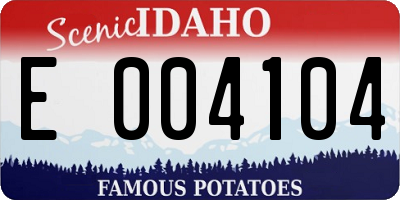 ID license plate E004104