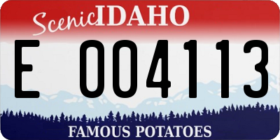 ID license plate E004113