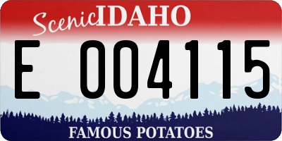 ID license plate E004115