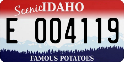 ID license plate E004119