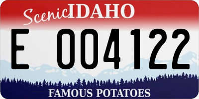 ID license plate E004122