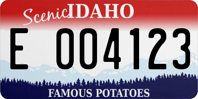 ID license plate E004123