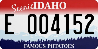 ID license plate E004152