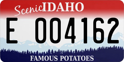 ID license plate E004162