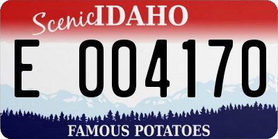 ID license plate E004170