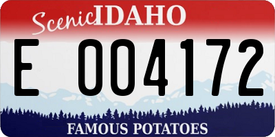 ID license plate E004172