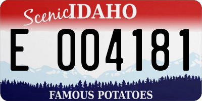 ID license plate E004181