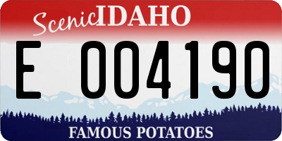 ID license plate E004190