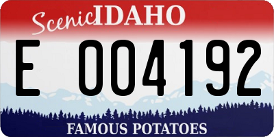 ID license plate E004192