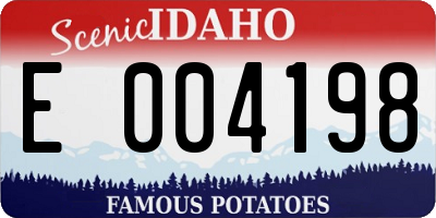 ID license plate E004198