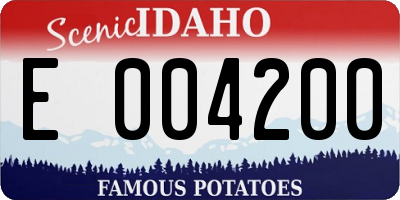 ID license plate E004200