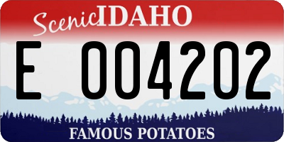 ID license plate E004202