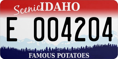 ID license plate E004204
