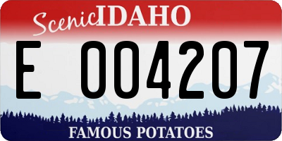 ID license plate E004207