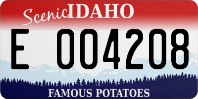 ID license plate E004208