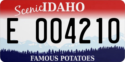 ID license plate E004210