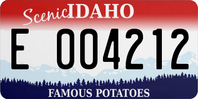 ID license plate E004212