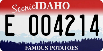 ID license plate E004214