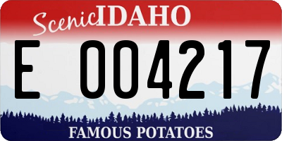 ID license plate E004217