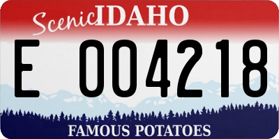 ID license plate E004218
