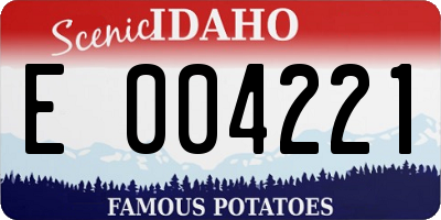 ID license plate E004221