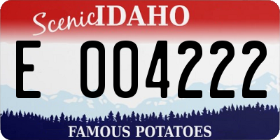 ID license plate E004222