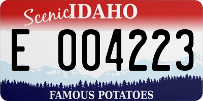 ID license plate E004223