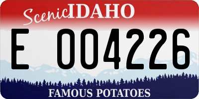 ID license plate E004226