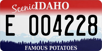 ID license plate E004228