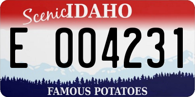 ID license plate E004231