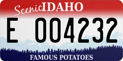 ID license plate E004232