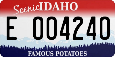 ID license plate E004240