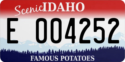 ID license plate E004252