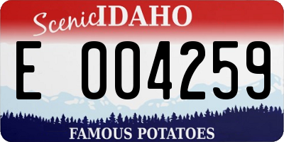 ID license plate E004259