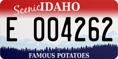 ID license plate E004262