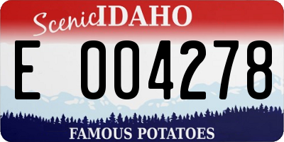 ID license plate E004278