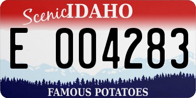 ID license plate E004283