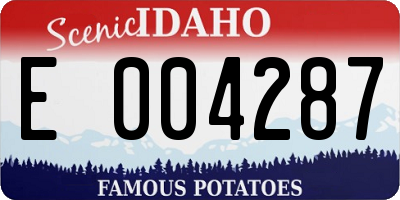 ID license plate E004287