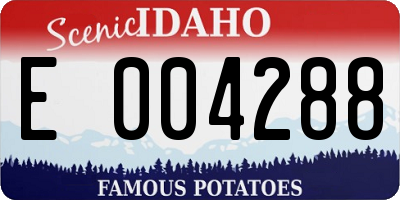 ID license plate E004288