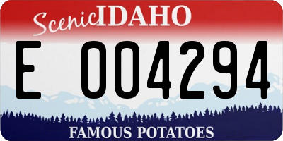 ID license plate E004294